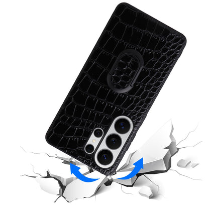 For Samsung Galaxy S25 Ultra Case Kickstand Leather + TPU + PC Phone Back Cover