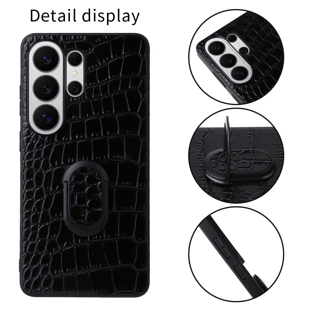 For Samsung Galaxy S25 Ultra Case Kickstand Leather + TPU + PC Phone Back Cover