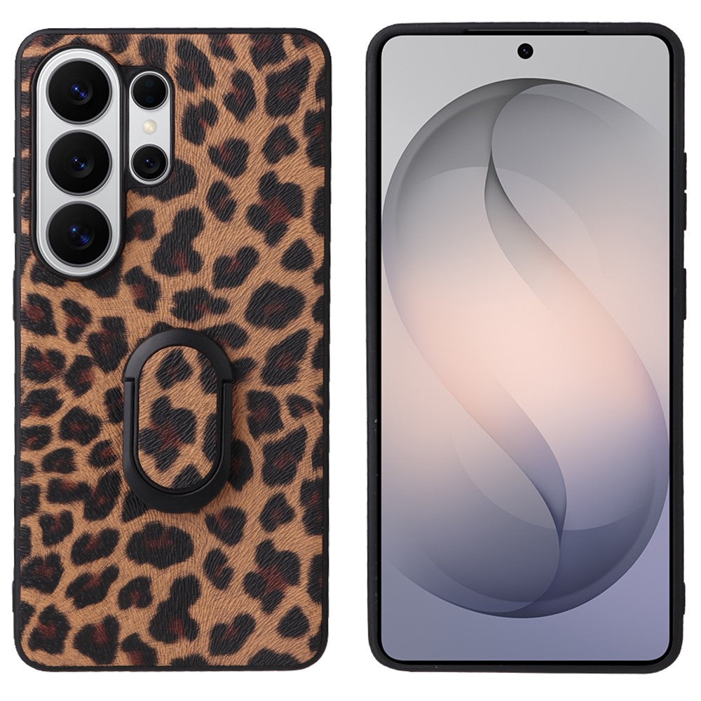 For Samsung Galaxy S25 Ultra Case Kickstand Leather + TPU + PC Phone Back Cover
