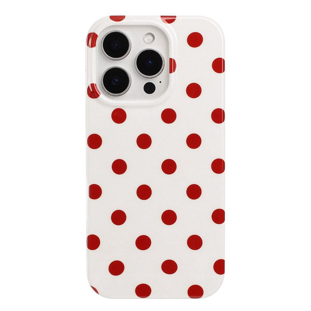 For iPhone 16 Pro Case Retro Polka Dot IMD TPU Full Coverage Phone Protective Cover