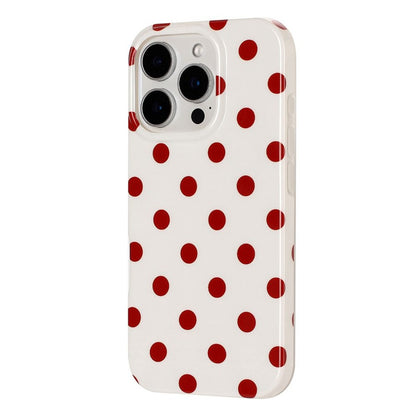 For iPhone 16 Pro Case Retro Polka Dot IMD TPU Full Coverage Phone Protective Cover