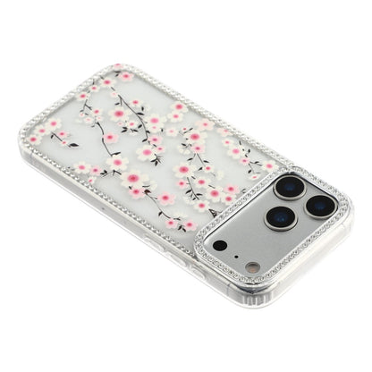 For iPhone 17 Pro Max Case Rhinestone Edge Flower TPU + PC IMD Phone Cover