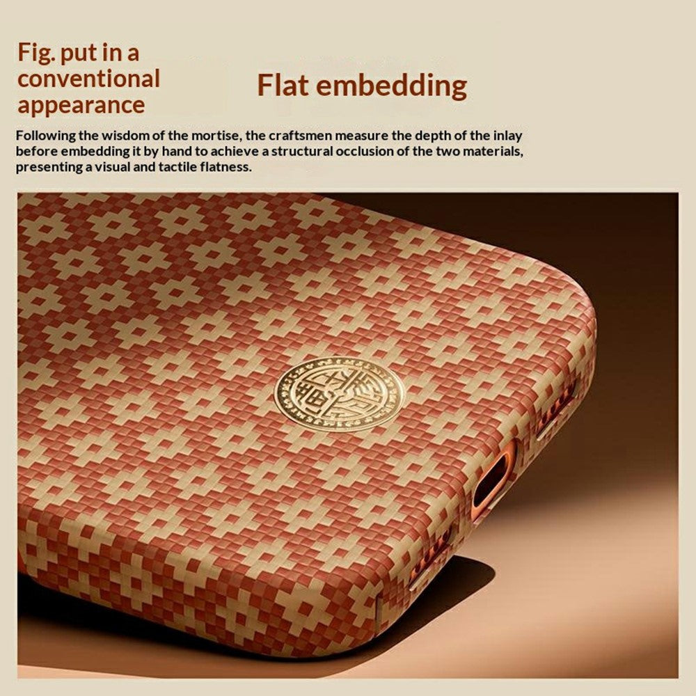 BENKS For iPhone 17 Pro Max Magnetic Case Aramid Fiber Phone Cover with Cultural Gold Emblem