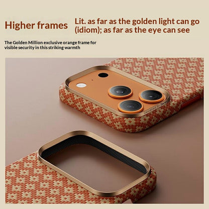 BENKS For iPhone 17 Pro Max Magnetic Case Aramid Fiber Phone Cover with Cultural Gold Emblem