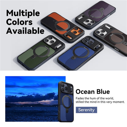 CASEKOO Geometry Series for iPhone 17 Pro Magnetic Case UV Printing Ring Kickstand PC + TPU Shockproof Cover
