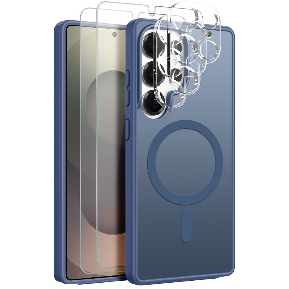NORTHJO 5 in 1 Set for Samsung Galaxy S25 Ultra Magnetic Case Translucent Matte Shockproof Phone Cover with 2Pcs Front Screen Protector + 2Pcs Lens Film