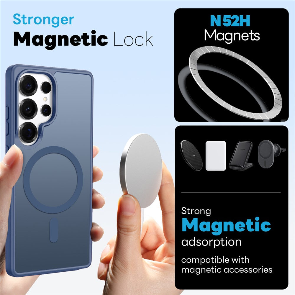 NORTHJO 5 in 1 Set for Samsung Galaxy S25 Ultra Magnetic Case Translucent Matte Shockproof Phone Cover with 2Pcs Front Screen Protector + 2Pcs Lens Film