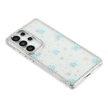 For Samsung Galaxy S25 Ultra Case Rhinestone Aurora Butterfly Bow Glitter TPU + PC IMD Phone Cover