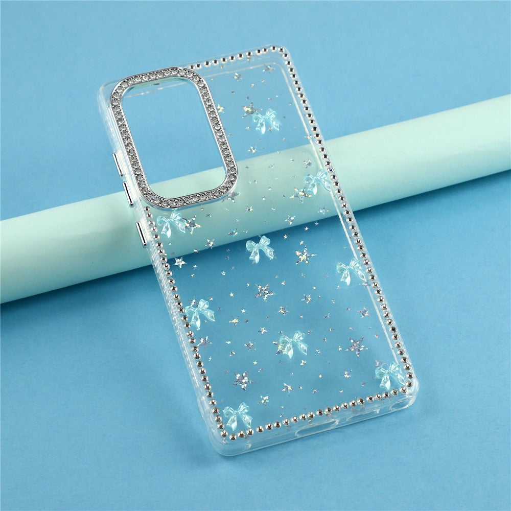 For Samsung Galaxy S25 Ultra Case Rhinestone Aurora Butterfly Bow Glitter TPU + PC IMD Phone Cover