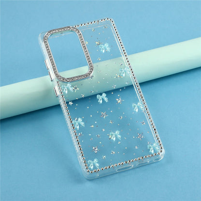 For Samsung Galaxy S25 Ultra Case Rhinestone Aurora Butterfly Bow Glitter TPU + PC IMD Phone Cover