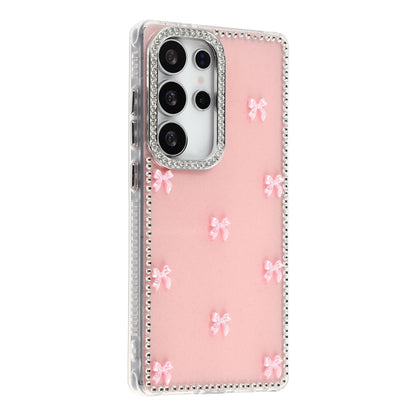 For Samsung Galaxy S25 Ultra Case Rhinestone Aurora Butterfly Bow Glitter TPU + PC IMD Phone Cover