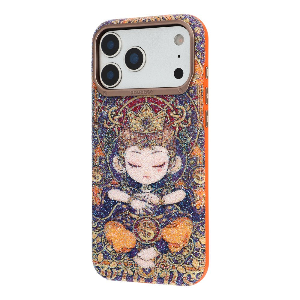 JAUCASE for iPhone 17 Pro Max Magnetic Case Glitter Buddha Pattern Shockproof TPU PC Cover