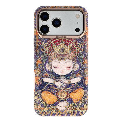 JAUCASE for iPhone 17 Pro Max Magnetic Case Glitter Buddha Pattern Shockproof TPU PC Cover