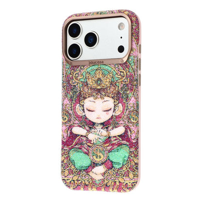 JAUCASE for iPhone 17 Pro Max Magnetic Case Glitter Buddha Pattern Shockproof TPU PC Cover