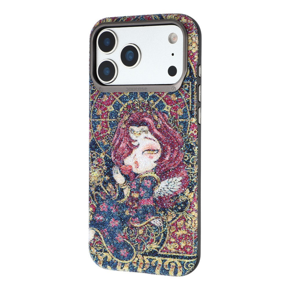 JAUCASE for iPhone 17 Pro Magnetic Case Glitter Queen Pattern Shockproof TPU PC Cover