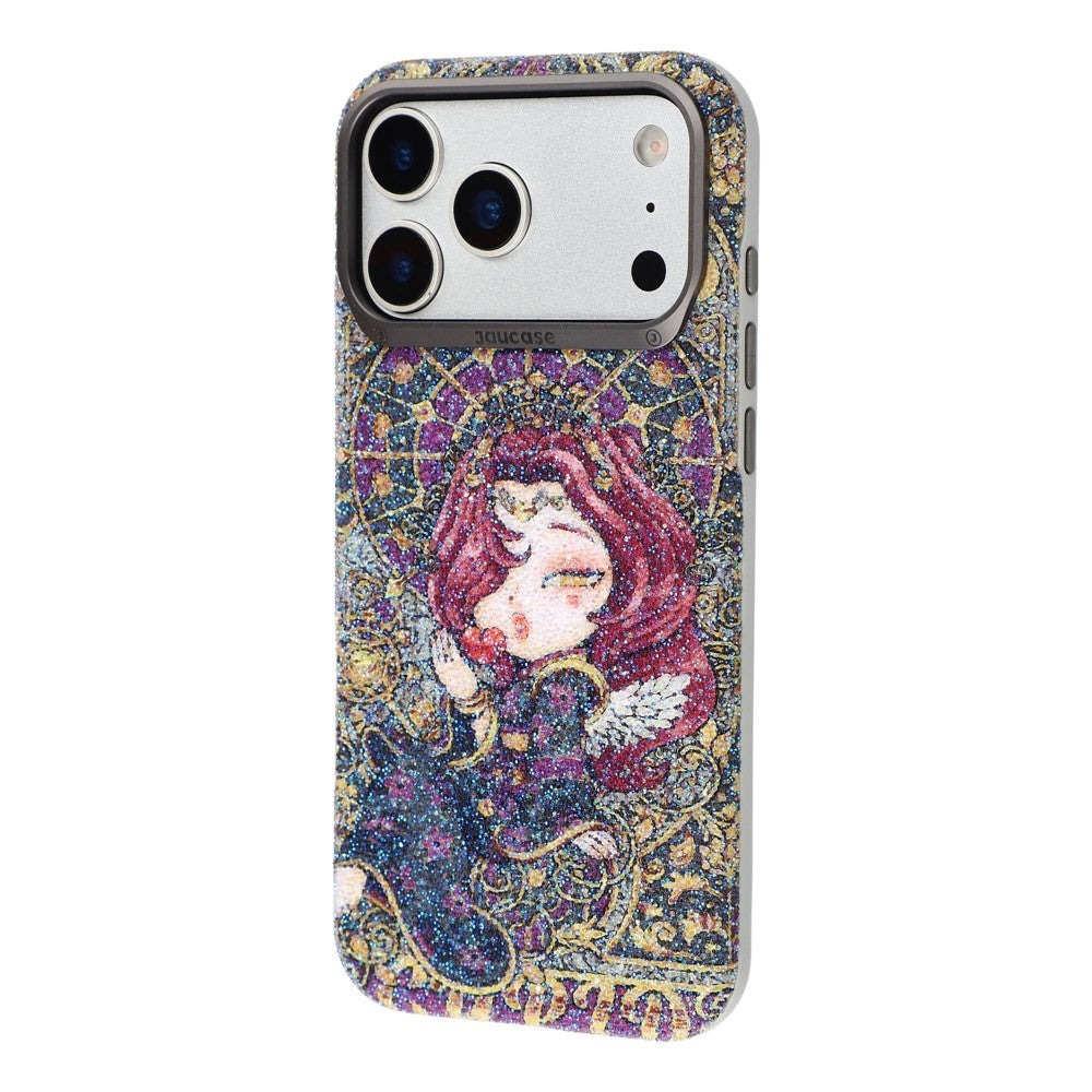 JAUCASE for iPhone 17 Pro Magnetic Case Glitter Queen Pattern Shockproof TPU PC Cover