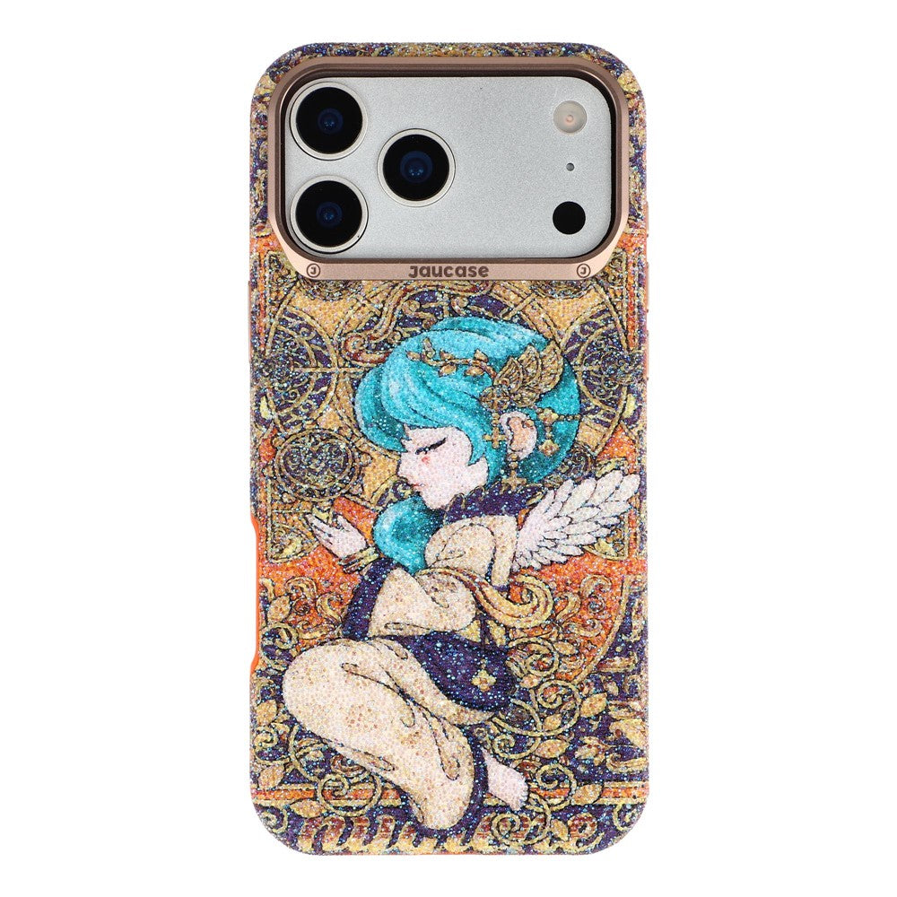 JAUCASE for iPhone 17 Pro Max Magnetic Case Glitter Angel Pattern Shockproof TPU PC Cover