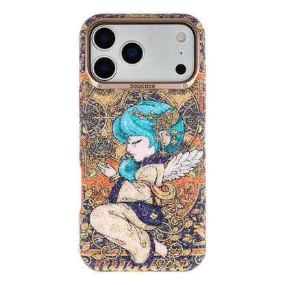 JAUCASE for iPhone 17 Pro Max Magnetic Case Glitter Angel Pattern Shockproof TPU PC Cover