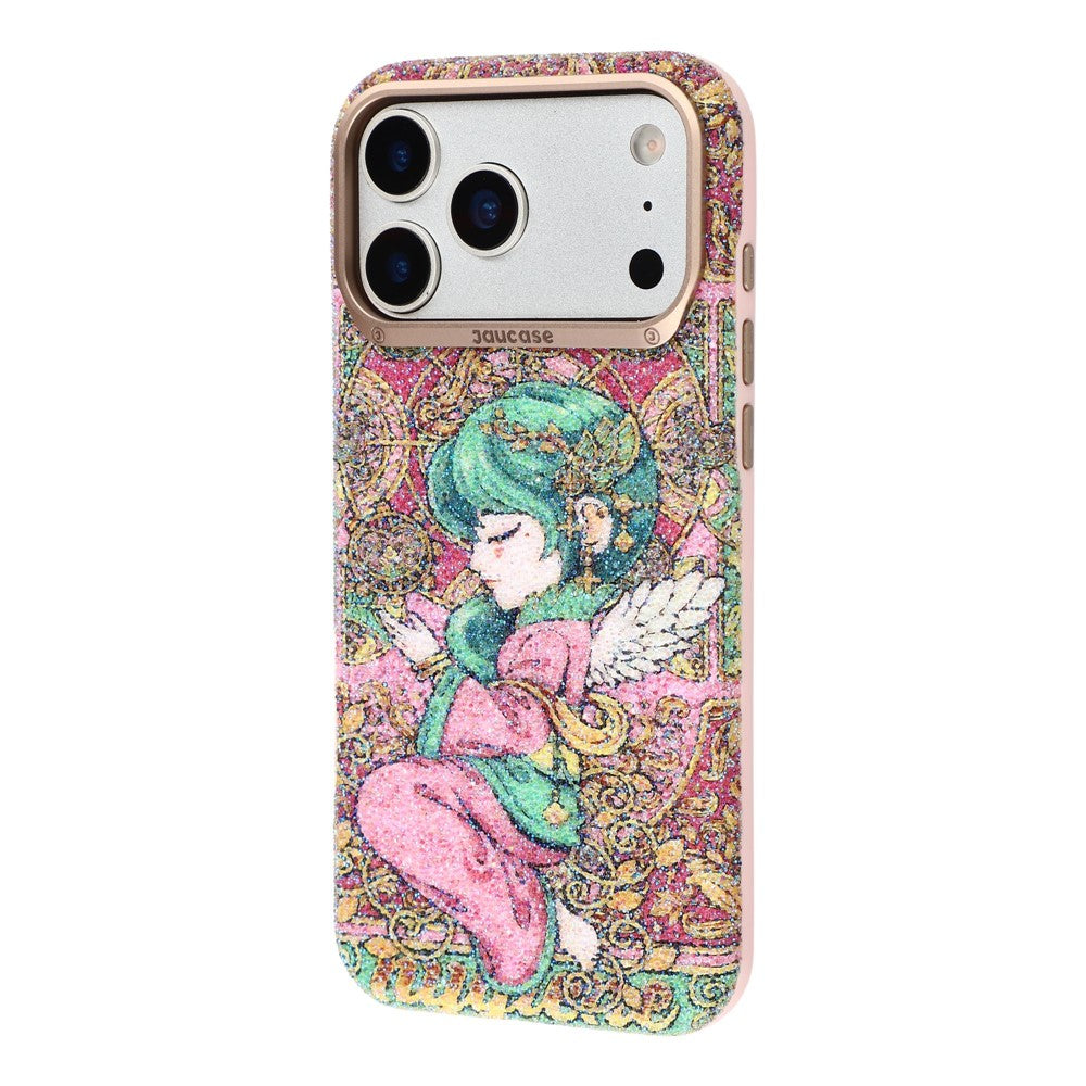 JAUCASE for iPhone 17 Pro Max Magnetic Case Glitter Angel Pattern Shockproof TPU PC Cover