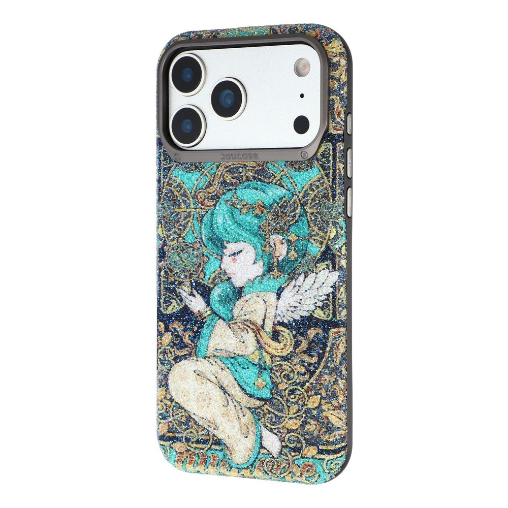 JAUCASE for iPhone 17 Pro Max Magnetic Case Glitter Angel Pattern Shockproof TPU PC Cover