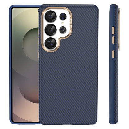 For Samsung Galaxy S25 Ultra Magnetic Case Carbon Fiber Texture Shockproof Leather TPU PC Protective Cover