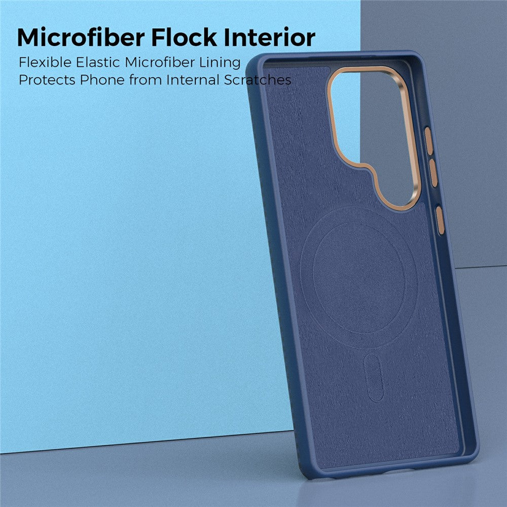 For Samsung Galaxy S25 Ultra Magnetic Case Carbon Fiber Texture Shockproof Leather TPU PC Protective Cover