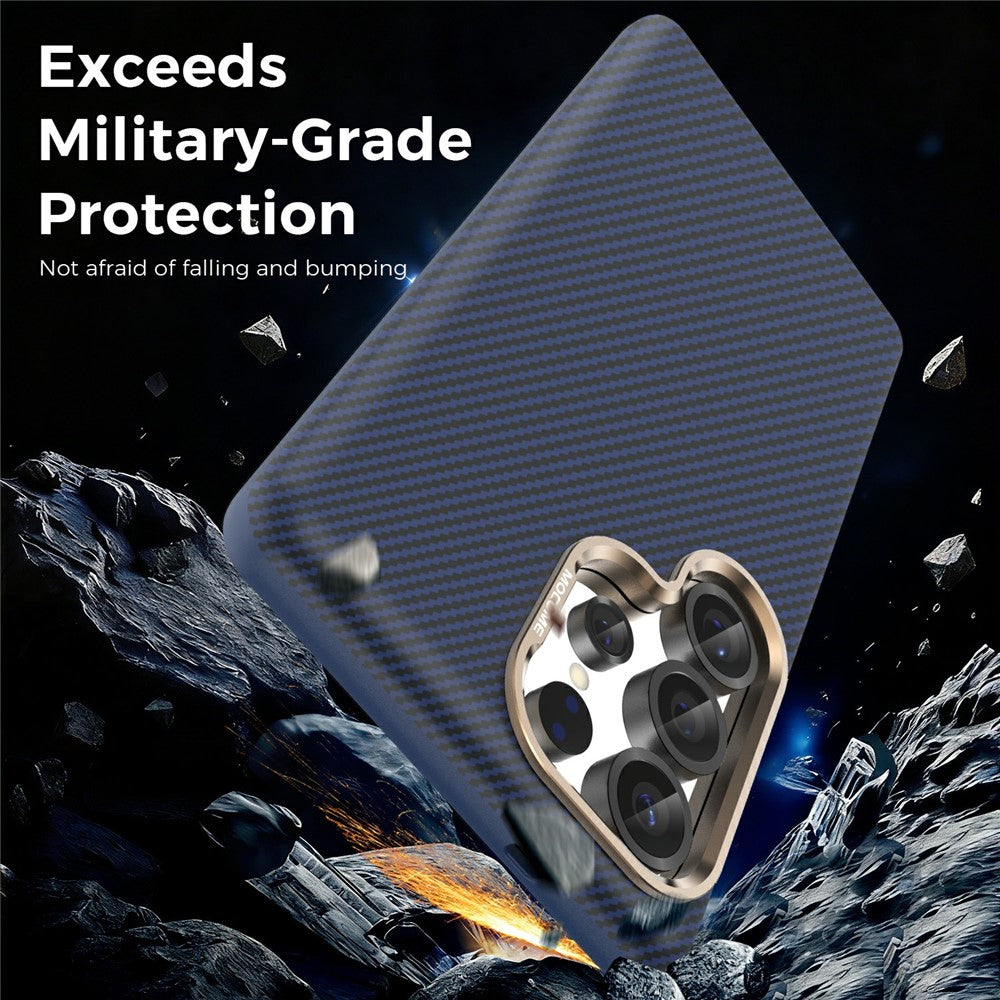 For Samsung Galaxy S25 Ultra Magnetic Case Carbon Fiber Texture Shockproof Leather TPU PC Protective Cover