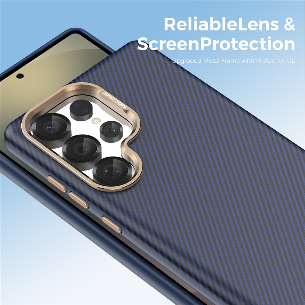 For Samsung Galaxy S25 Ultra Magnetic Case Carbon Fiber Texture Shockproof Leather TPU PC Protective Cover
