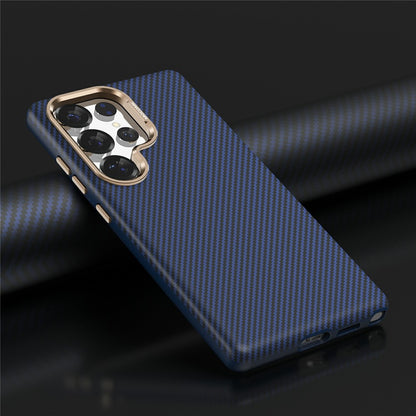 For Samsung Galaxy S25 Ultra Magnetic Case Carbon Fiber Texture Shockproof Leather TPU PC Protective Cover