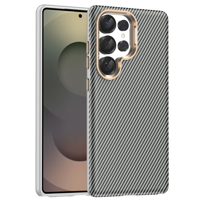 For Samsung Galaxy S25 Ultra Magnetic Case Carbon Fiber Texture Shockproof Leather TPU PC Protective Cover