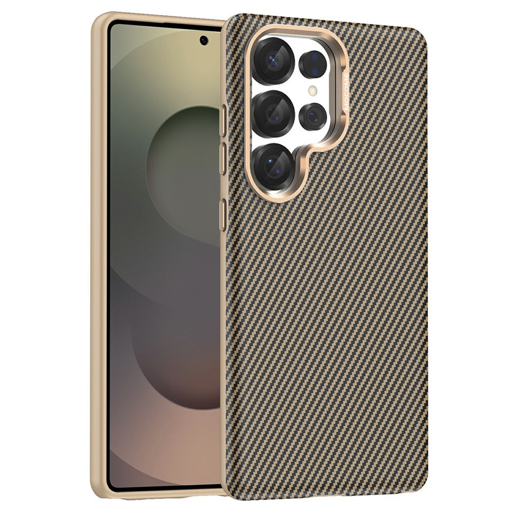 For Samsung Galaxy S25 Ultra Magnetic Case Carbon Fiber Texture Shockproof Leather TPU PC Protective Cover