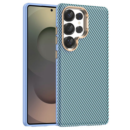 For Samsung Galaxy S25 Ultra Magnetic Case Carbon Fiber Texture Shockproof Leather TPU PC Protective Cover