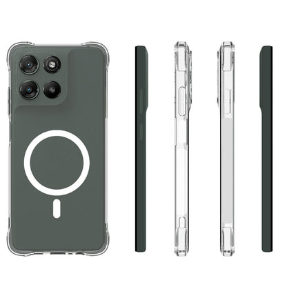 WANLONFENG for Motorola Moto G67 Power 5G  WL1 Series 2.0mm Magnetic Case Clear TPU Phone Back Cover with 2Pcs Screen Films