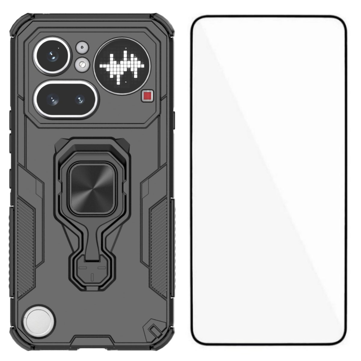 WANLONFENG for Nothing Phone (4a) Pro Phone Case  PC TPU Back Cover Kickstand with Tempered Glass