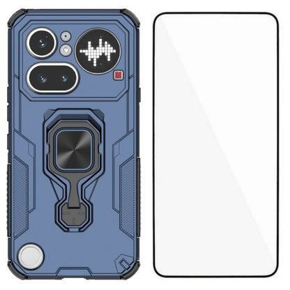 WANLONFENG for Nothing Phone (4a) Pro Phone Case  PC TPU Back Cover Kickstand with Tempered Glass