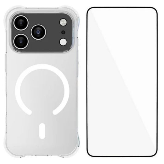 WANLONFENG for iPhone 17 Pro  WL2 Series 2.0mm Magnetic Case Clear TPU Phone Back Cover with Screen Films