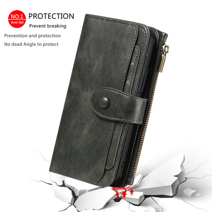 For Samsung Galaxy S26+ Phone Case PU Leather Zipper Wallet Detachable Cover