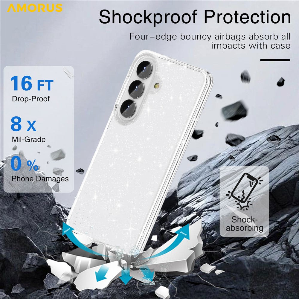 AMORUS For Samsung Galaxy S26+ Case Soft TPU Hard PC Back Shockproof Phone Cover