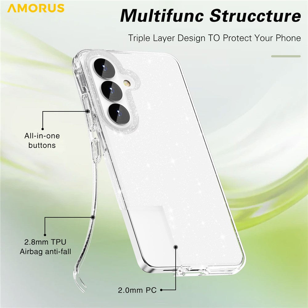 AMORUS For Samsung Galaxy S26+ Case Soft TPU Hard PC Back Shockproof Phone Cover