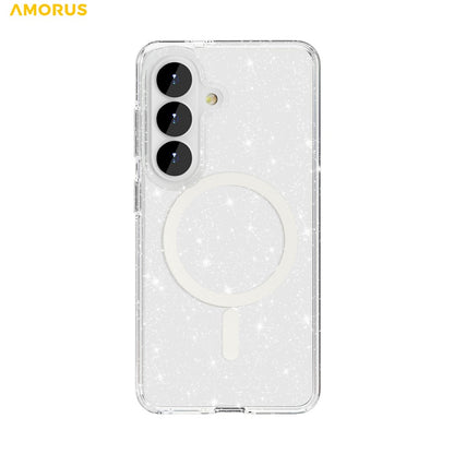 AMORUS For Samsung Galaxy S26+ Magnetic Case Glitter Powder PC + TPU Phone Cover