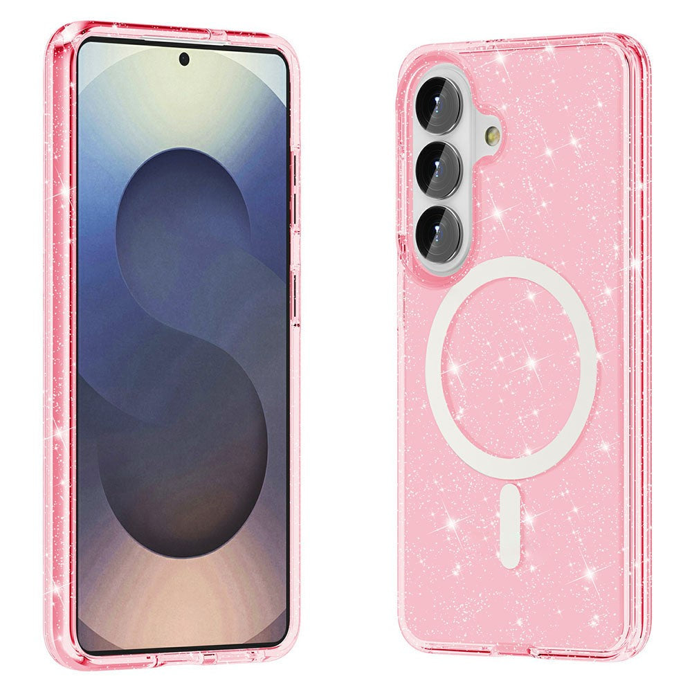 AMORUS For Samsung Galaxy S26+ Magnetic Case Glitter Powder PC + TPU Phone Cover