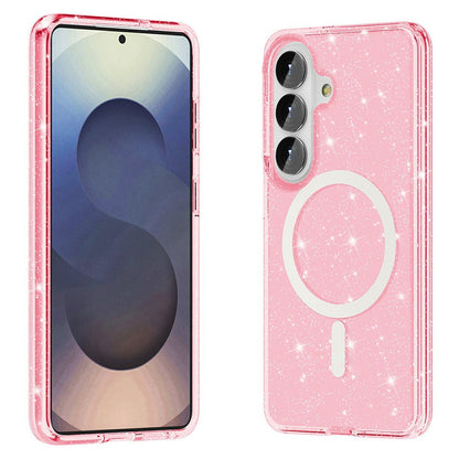 AMORUS For Samsung Galaxy S26+ Magnetic Case Glitter Powder PC + TPU Phone Cover