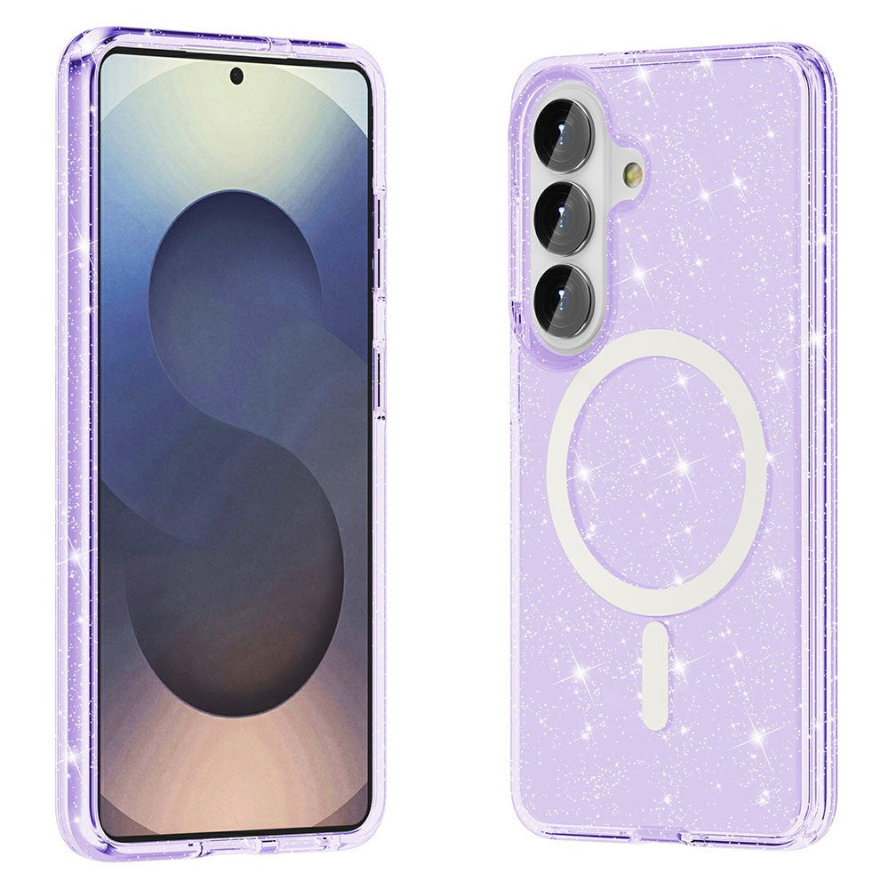 AMORUS For Samsung Galaxy S26+ Magnetic Case Glitter Powder PC + TPU Phone Cover