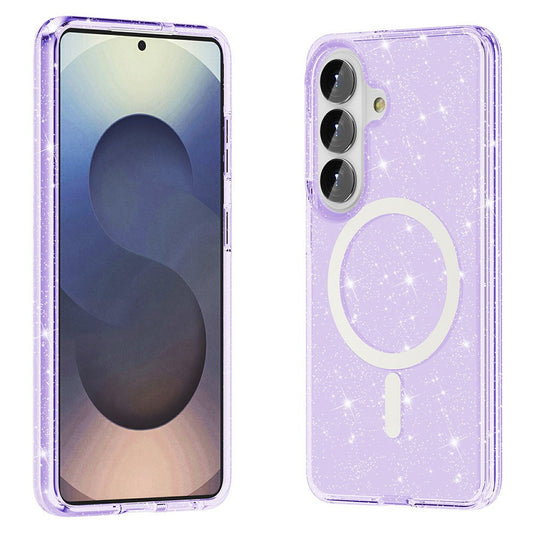 AMORUS For Samsung Galaxy S26+ Magnetic Case Glitter Powder PC + TPU Phone Cover