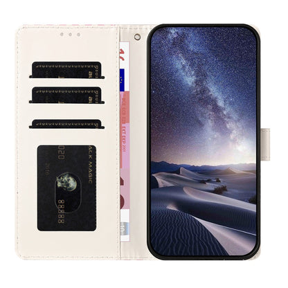 For iPhone 17 Pro Max Wallet Case Vintage Stripes Leather Stand Flip Phone Cover with Wrist Strap