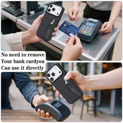 HGUANCASE For iPhone 17 Pro Max Case Vintage Leather TPU Phone Cover with Magnetic Card Holder Kickstand