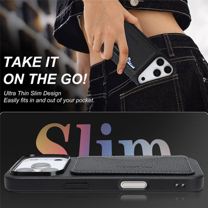 HGUANCASE For iPhone 17 Pro Max Case Vintage Leather TPU Phone Cover with Magnetic Card Holder Kickstand