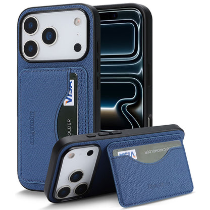 HGUANCASE For iPhone 17 Pro Max Case Vintage Leather TPU Phone Cover with Magnetic Card Holder Kickstand