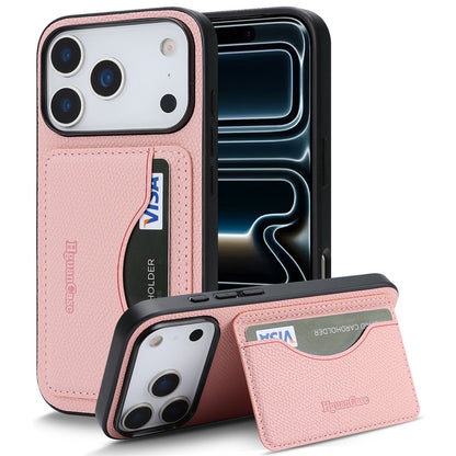 HGUANCASE For iPhone 17 Pro Max Case Vintage Leather TPU Phone Cover with Magnetic Card Holder Kickstand