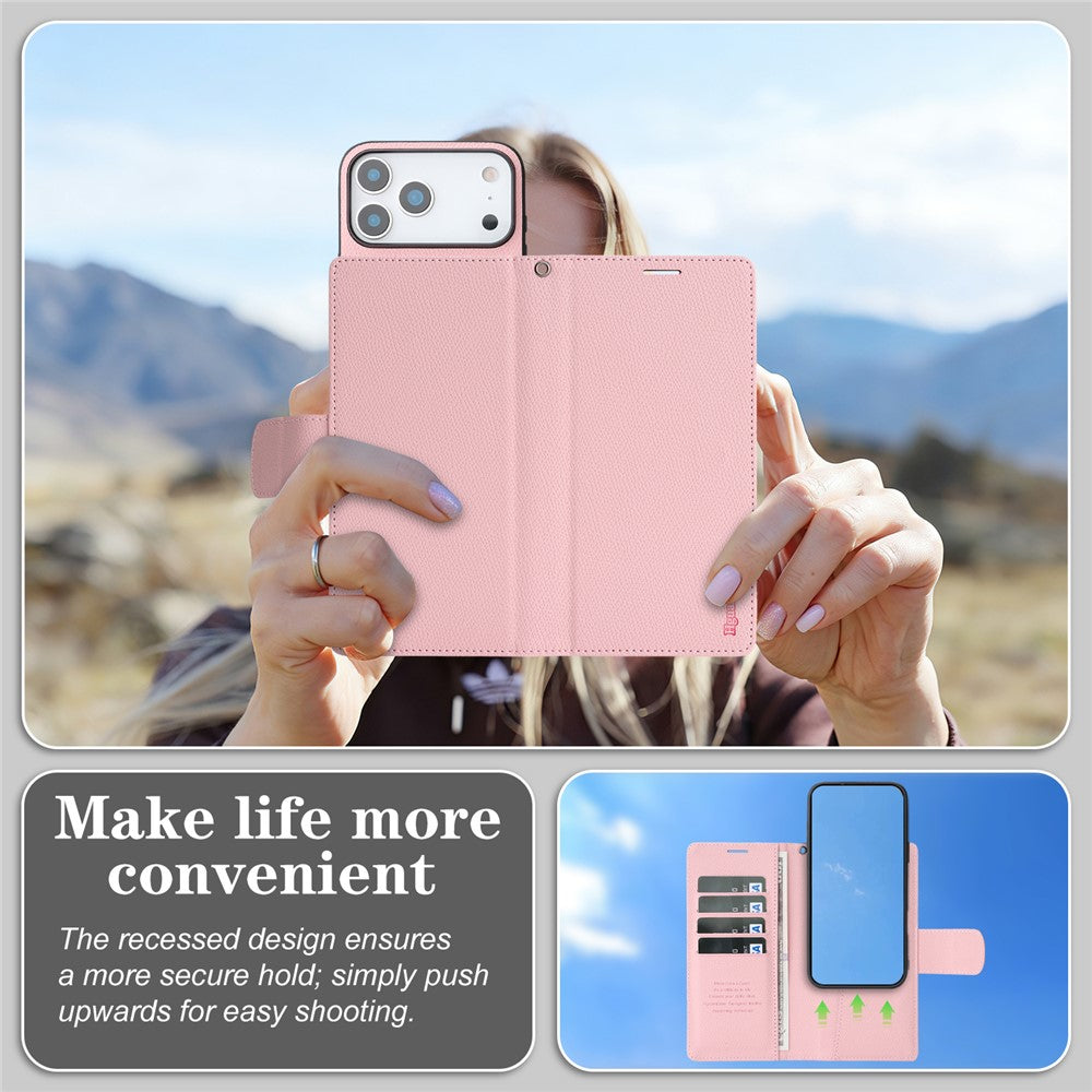HGUANCASE For iPhone 17 Pro Max Case Wallet Stand Detachable Vintage Leather Phone Cover with Wrist Strap